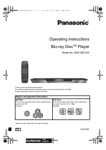 Manual Panasonic DMP-BDT320EB Blu-ray Player