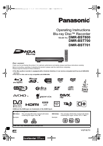 Bruksanvisning Panasonic DMR-BST800EG Blu-ray spelare
