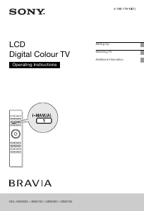 Manual Sony Bravia KDL-40NX803 LCD Television