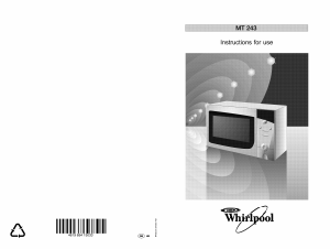 Manual Whirlpool MT 243 Black Microwave