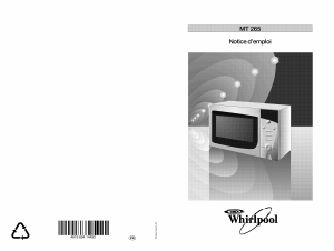 Mode d’emploi Whirlpool MT 265 BL WP Micro-onde