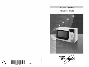 Manual Whirlpool MT 265 WH WP Microwave