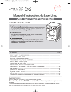 Mode d’emploi Daewoo DWD-FT5282 Lave-linge