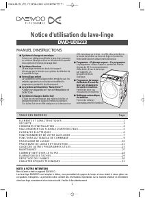 Mode d’emploi Daewoo DWD-UD1213 Lave-linge