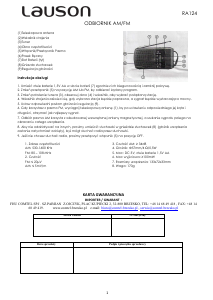 Instrukcja Lauson RA124 Radio