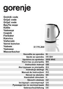 Návod Gorenje K17PLBW Kanvica