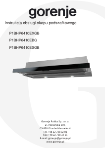 Instrukcja Gorenje P1BHP6410EBG Okap kuchenny