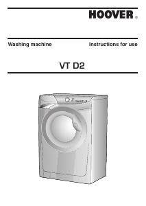 Manual Hoover VT 816D22-80 Washing Machine