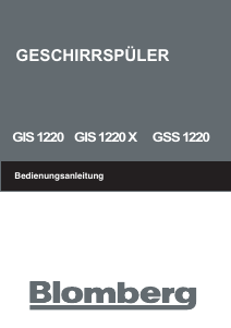 Bedienungsanleitung Blomberg GSS 1220 Geschirrspüler
