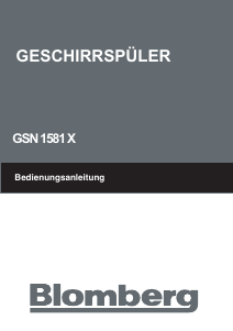 Bedienungsanleitung Blomberg GSN 1581 X Geschirrspüler