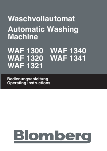 Manual Blomberg WAF 1320 Washing Machine