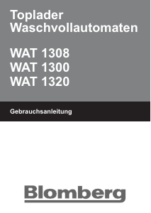 Bedienungsanleitung Blomberg WAT 1308 Waschmaschine