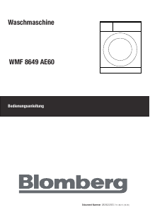 Bedienungsanleitung Blomberg WMF 8649 AE60 Waschmaschine