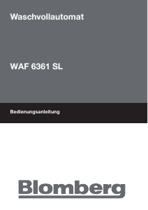 Bedienungsanleitung Blomberg WAF 6361 SL Waschmaschine