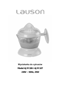 Instrukcja Lauson AJM106 Wyciskarka do cytrusów