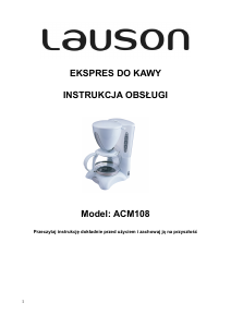 Instrukcja Lauson ACM108 Ekspres do kawy