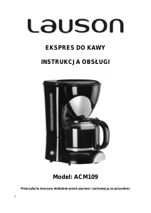 Instrukcja Lauson ACM109 Ekspres do kawy