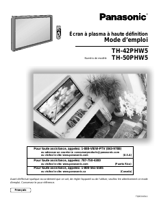 Mode d’emploi Panasonic TH-42PHW5UZ Téléviseur plasma