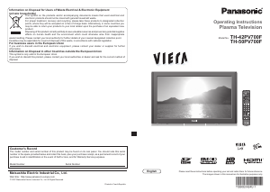 Handleiding Panasonic TH-42PV700F Viera Plasma televisie