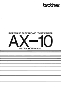 Manual Brother AX-10 Typewriter