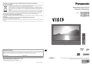 Handleiding Panasonic TH-42PV7P Viera Plasma televisie