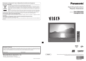 Handleiding Panasonic TH-42PV7FS Viera Plasma televisie