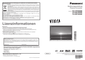 Bedienungsanleitung Panasonic TH-37PV600E Viera Plasma fernseher