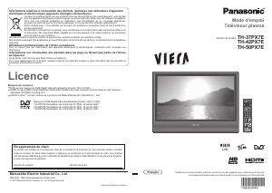 Mode d’emploi Panasonic TH-37PX7E Viera Téléviseur plasma
