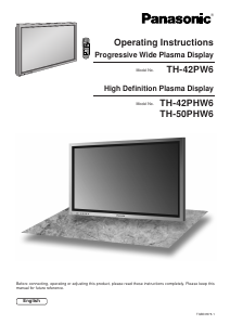 Manual Panasonic TH-42PHW6EX Plasma Television