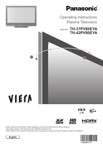 Handleiding Panasonic TH-42PV80EYA Viera Plasma televisie