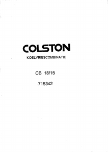 Handleiding Colston CB 18 Koel-vries combinatie
