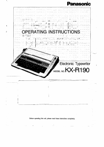 Handleiding Panasonic KX-R190 Typemachine