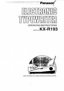 Manual Panasonic KX-R193 Typewriter