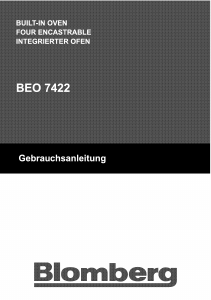 Manual Blomberg BEO 7422 Oven