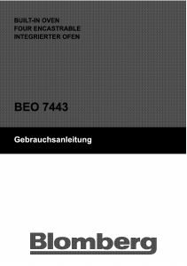 Bedienungsanleitung Blomberg BEO 7443 Backofen