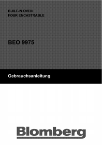 Manual Blomberg BEO 9975 Oven