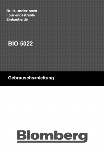 Bedienungsanleitung Blomberg BIO 5022 Backofen