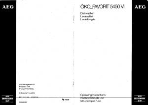 Manuale AEG FAVORIT 5450 Lavastoviglie