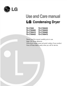 Handleiding LG TD-C70042E Wasdroger