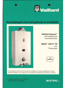 Handleiding Vaillant MAG 135/71 TZ Geiser