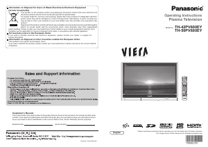 Handleiding Panasonic TH-50PV600EY Viera Plasma televisie