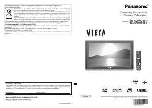 Handleiding Panasonic TH-50PV700P Viera Plasma televisie