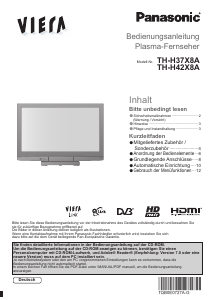 Bedienungsanleitung Panasonic TH-H37X8A Viera Plasma fernseher