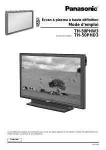 Mode d’emploi Panasonic TH-50PHW3E Téléviseur plasma