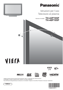 Manuale Panasonic TH-46PY85P Viera Plasma televisore
