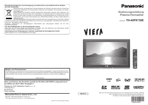 Bedienungsanleitung Panasonic TH-42PX730E Viera Plasma fernseher