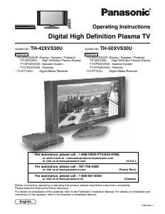 Handleiding Panasonic TH-42XVS30U Plasma televisie