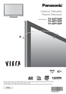 Kullanım kılavuzu Panasonic TH-42PY80P Viera Plazma televizyon