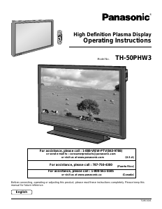 Handleiding Panasonic TH-50PHW3U Plasma televisie