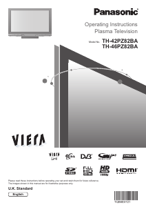 Manual Panasonic TH-42PZ82BA Viera Plasma Television